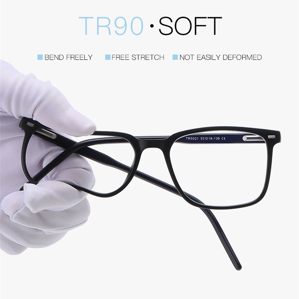 2023 Trending Blue Light Blocking Men's Glasses Gaming TR90 Matte Black Anti Ray Eyeglasses Women Transparent Fashion Eyewear