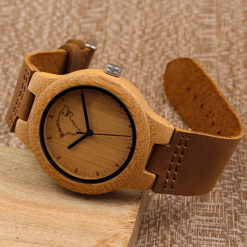 BOBO BIRD Top brand Men's Bamboo Wooden Watch Quartz Real Leather Strap Men Watches relojes finos de hombre