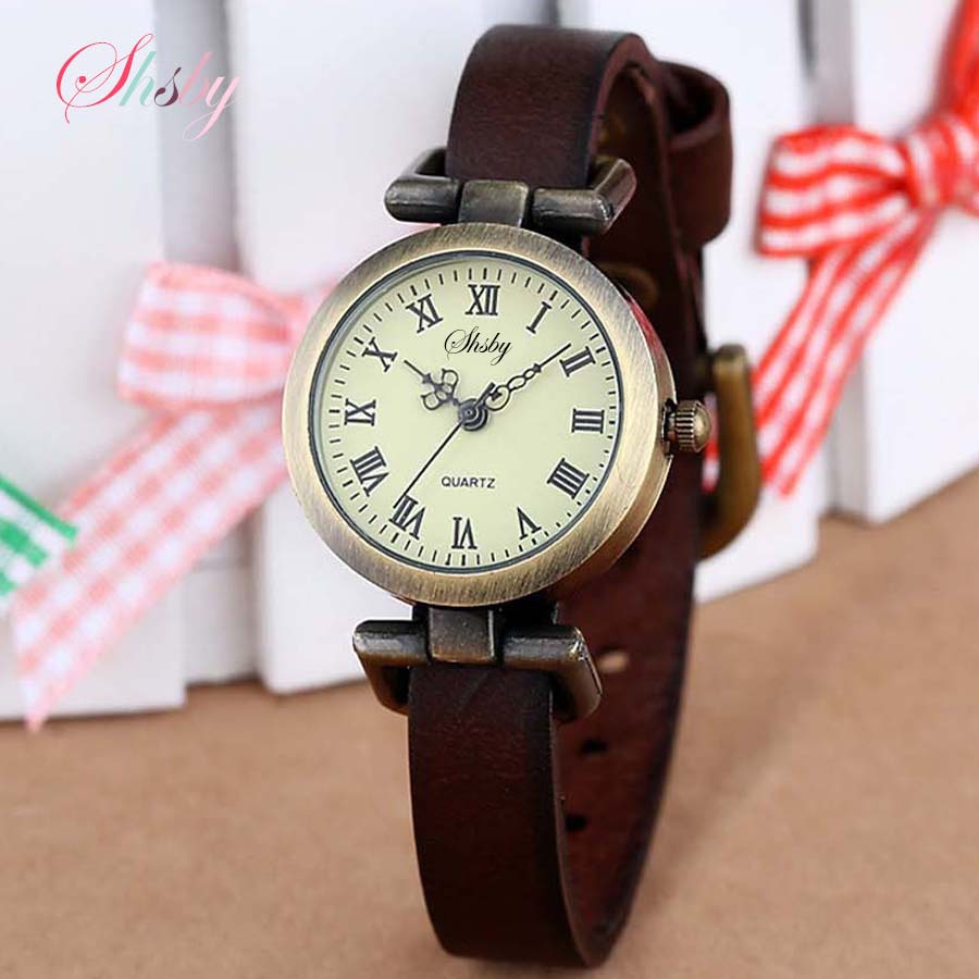 Shsby New Fashion Hot-Selling Leather Female Watch ROMA Vintage Watch Women Dress Watches