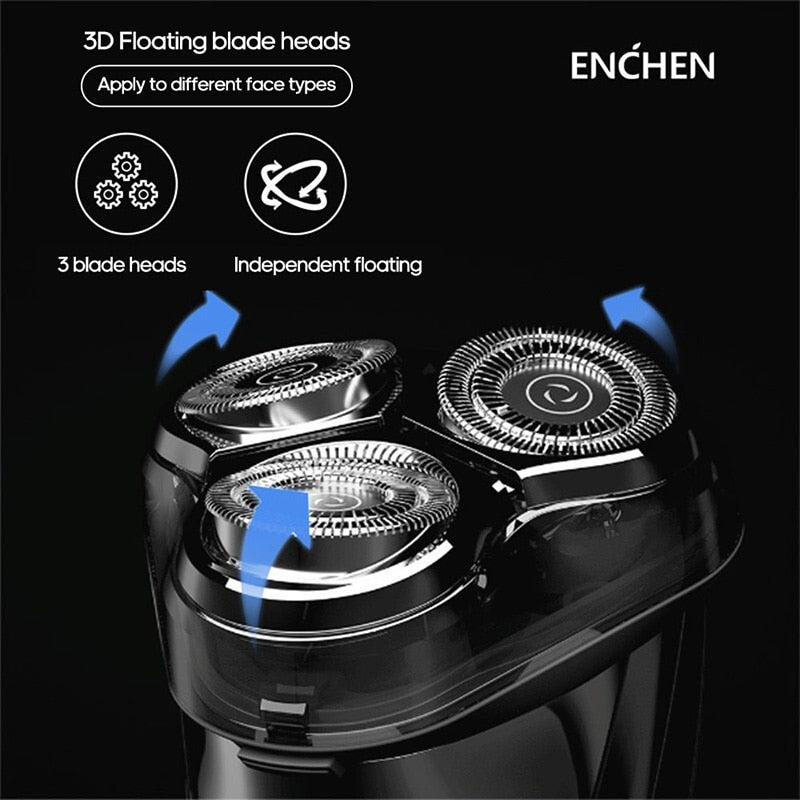 ENCHEN Blackstone 3D Electric Shaver Razor For Men IPX7 Waterproof Wet & Dry Dual Use LCD Display Face Beard Shaving Razor