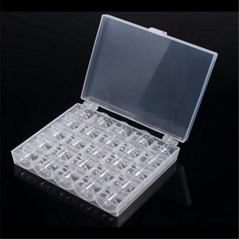 Empty Box 25 Bobbins Sewing Machine Spools With Thread Storage Case Box For Home Sewing Accessories Sewing Tools 5BB5728