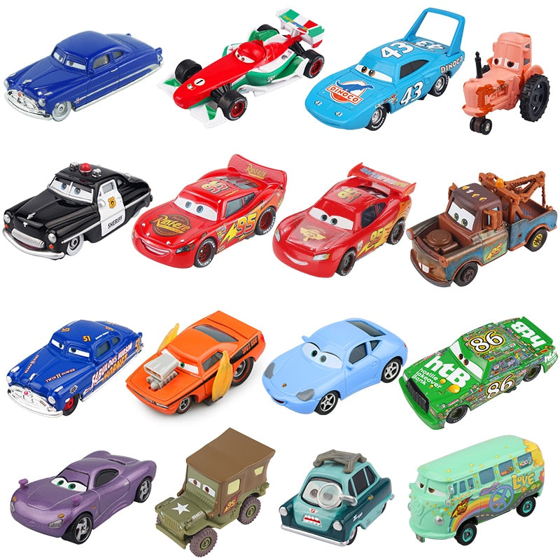 Disney Pixar Cars 2 3 Lightning McQueen Mater Jackson Storm Ramirez 1:55 Diecast Vehicle Metal Alloy Boy Kid Toys Christmas Gift