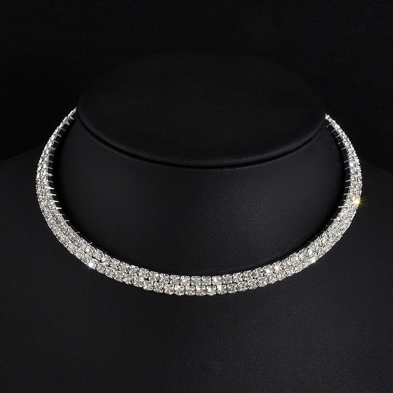 Rhinestone Choker Necklaces Torques Collar Women Statement Jewelry Girl Imitation Pearls Necklace 5 Styles