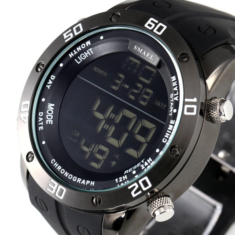 Fashion Watches Men Orange Casual Digital Watches Sports LED Clock Male Automatic Date Watch 1145 Men's Wristwatch Waterproof