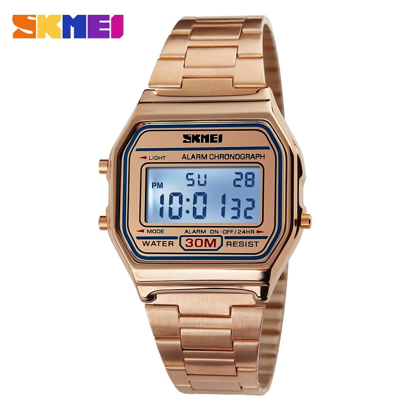 New Fashion gold silver Couple Watch Led digital watch square men women dress sports watches watch women gold Relogio Masculino