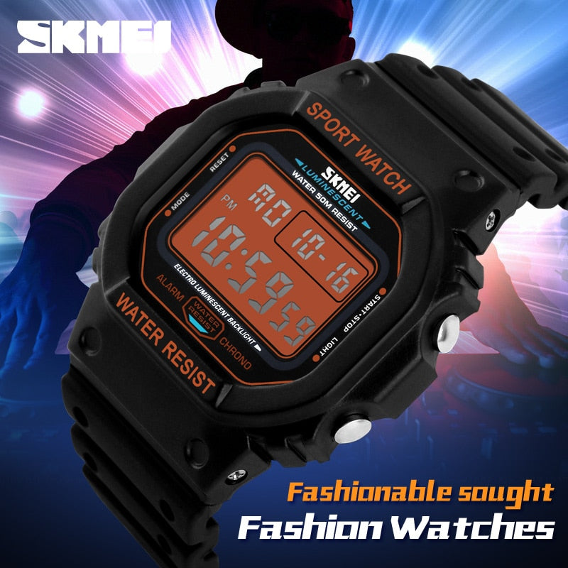 SKMEI New Fashion Digital Watch for Men Outdoor Sports Military Waterproof Watches Led Light Chronograph Alarm Wristwatches