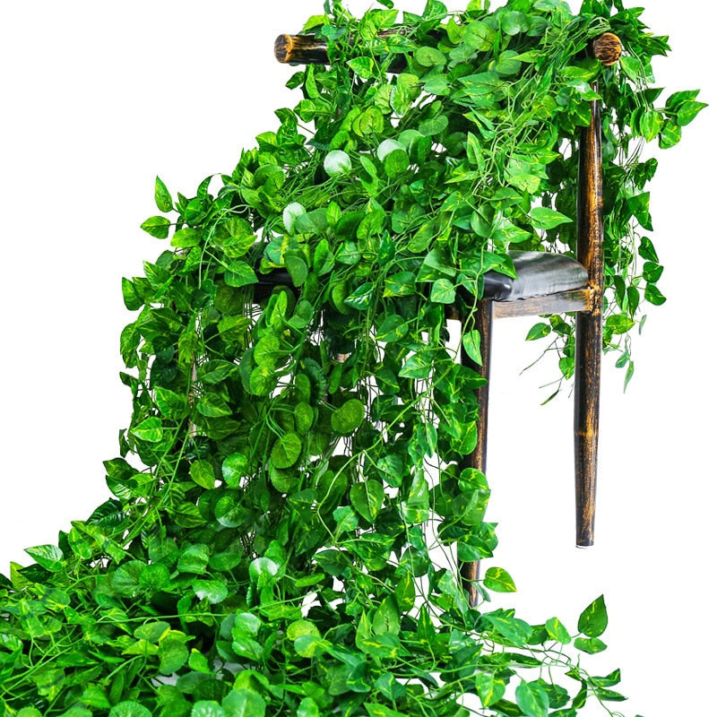 200CM Hot Artificial Plants Rattan Creeper Green Leaf Ivy Vine For Home Wedding Decor Wholesale DIY Hanging Garland Fake Flowers