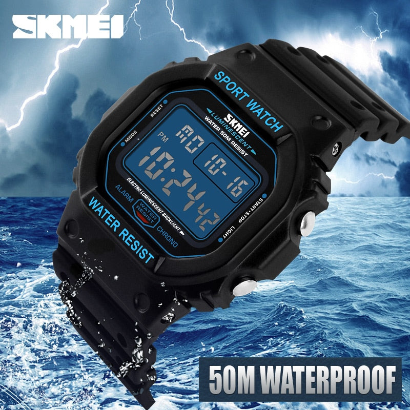 SKMEI New Fashion Digital Watch for Men Outdoor Sports Military Waterproof Watches Led Light Chronograph Alarm Wristwatches