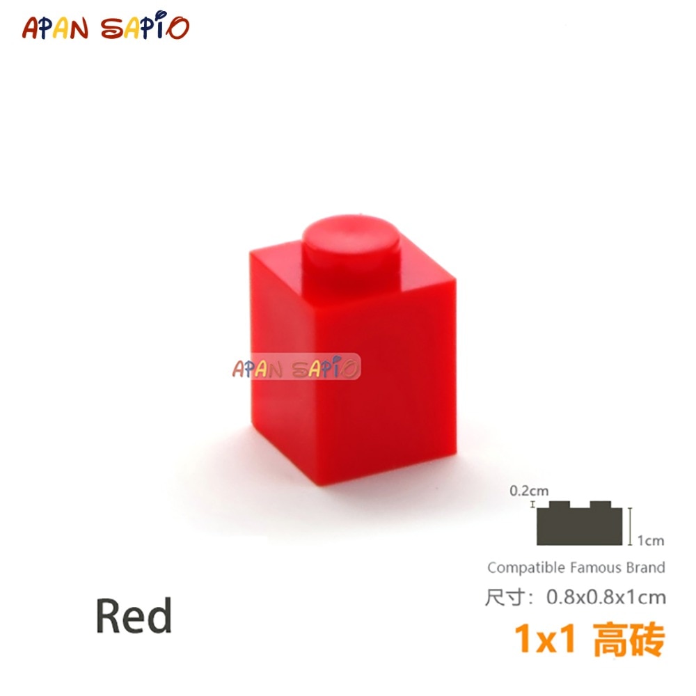 50pcs/lot DIY Blocks Building Bricks Thick 1X1 Educational Assemblage Construction Toys for Children Size Compatible With Brand