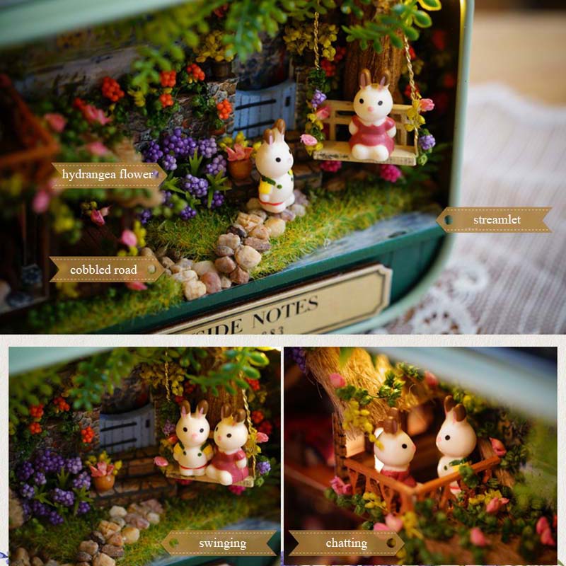 Handmade Furniture Doll House DIY Miniature Doll House 3D Wooden Dollhouse Miniatures Toys For Christmas And Birthday Gift Q4-Q6