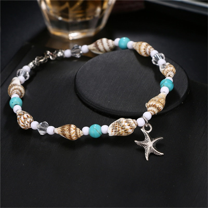 New Shell Beads Starfish Anklets for Women Beach Anklet Leg Bracelet Handmade Bohemian Foot Chain Boho Jewelry Sandals Gift