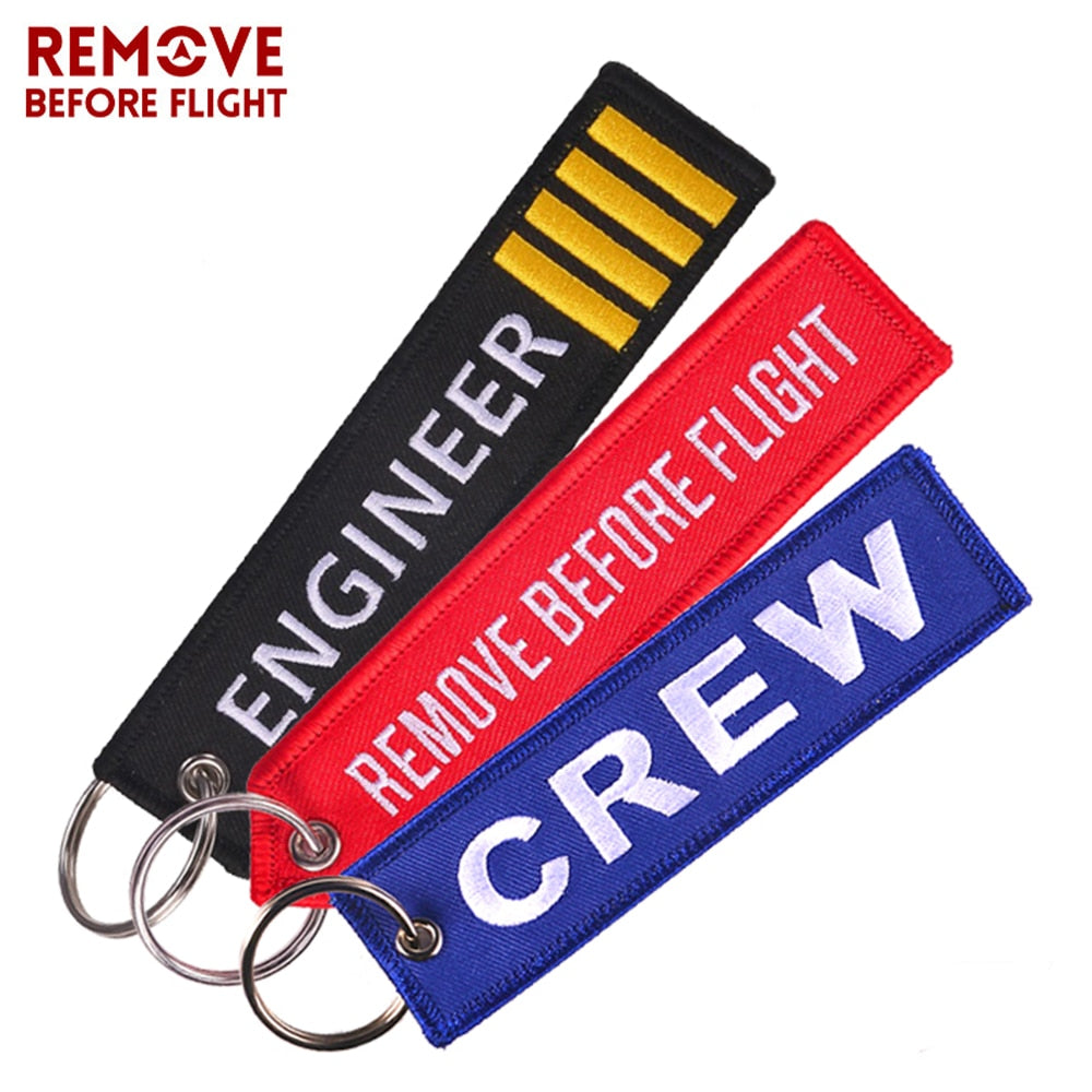 Remove Before Flight OEM Keychain Berloques Red Embroidery Highlight Key Fobs Chains Jewelry Aviation Gifts Chaveiro Masculino