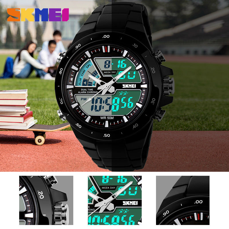 SKMEI Sport Watch Men Fashion Casual Alarm Clock Waterproof Military Chrono Dual Display Wristwatches Relogio Masculino 1016