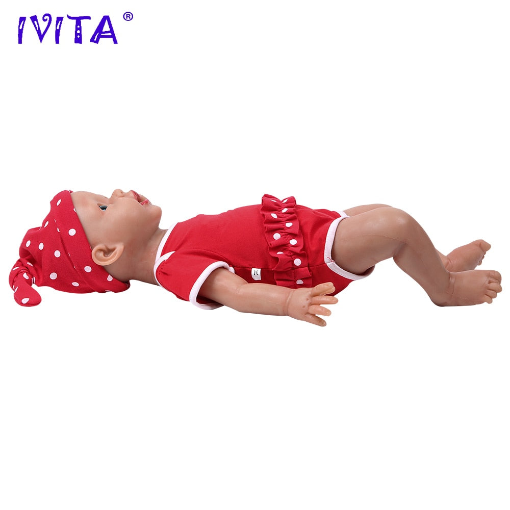 IVITA WG1515 50cm 3.96kg 100% Full Silicone Reborn Baby Dolls Realistic Blue Eyes Lifelike Girl Toys for Children Christmas Gift