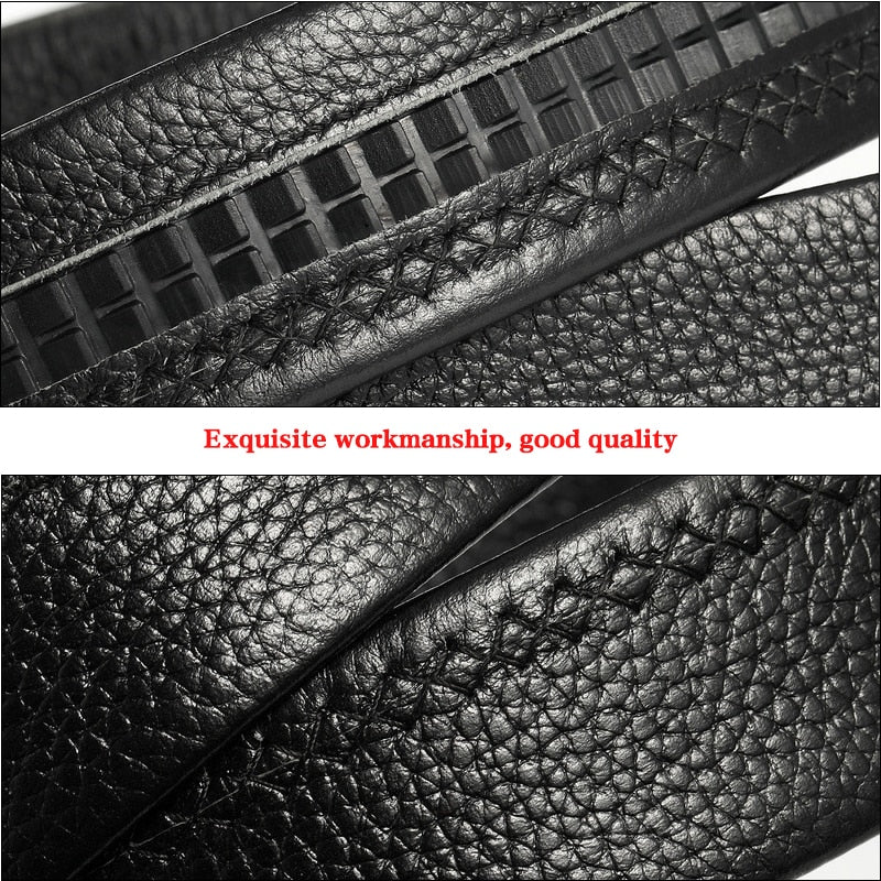 Men Belts Metal Automatic Buckle Brand High Quality Leather Belts for Men Famous Brand Luxury Work Business Strap  ZDP001D