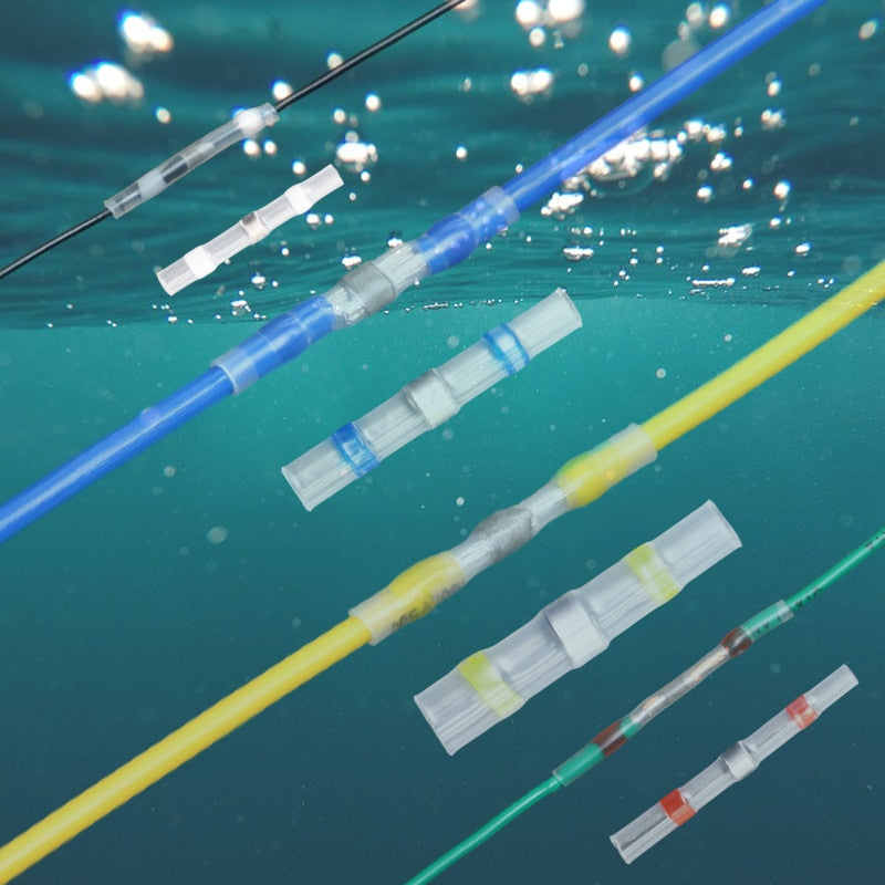 Heat Shrinkable Wire Connectors 10/20/30PCS SST21 Waterproof Sleeve AWG22-18 Butt Electrical Splice Tinned Solder Seal Terminal
