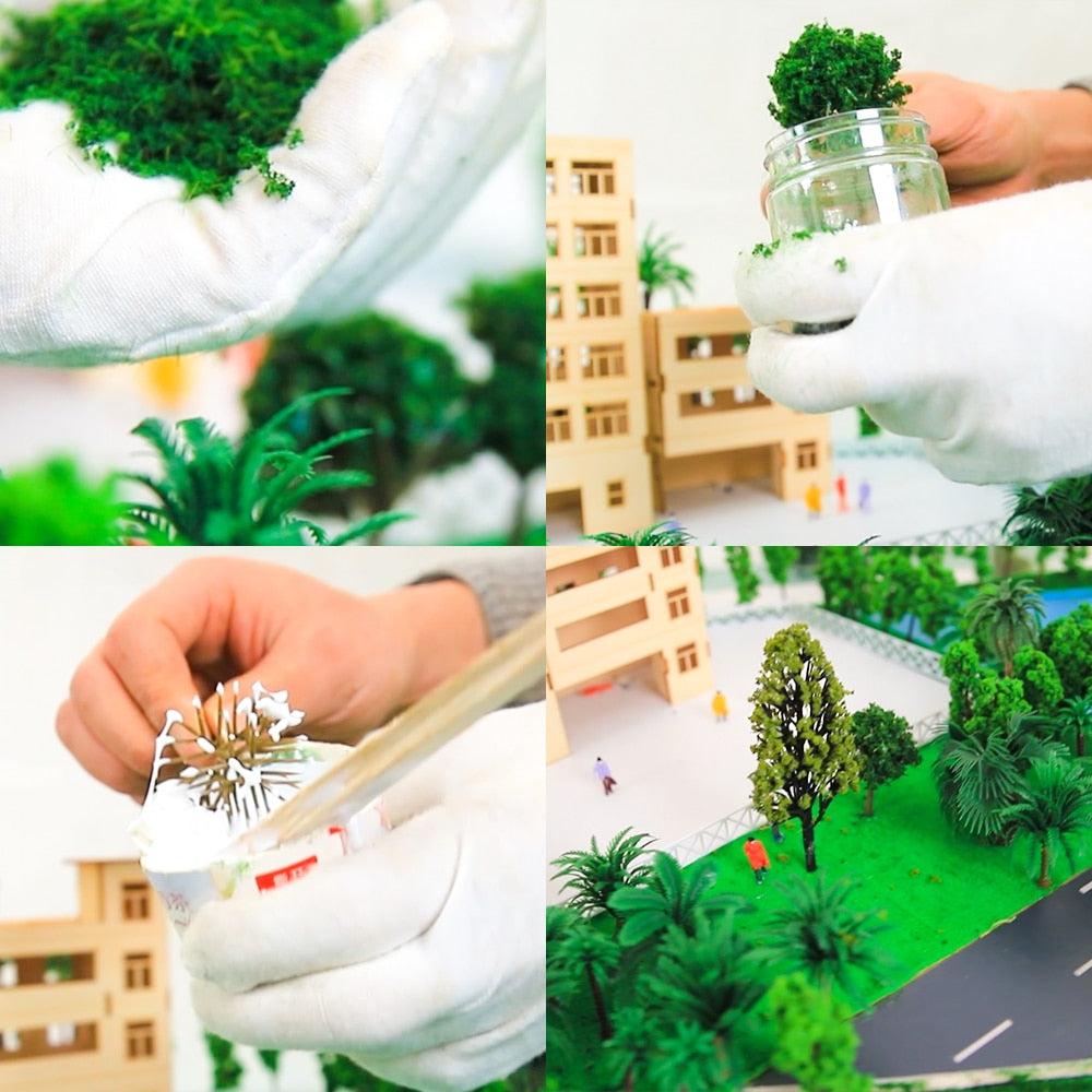 Simulation Tree Powder Model Toy Army Green HO Train Building Miniature DIY Scene Making Material Green Plant Tufted