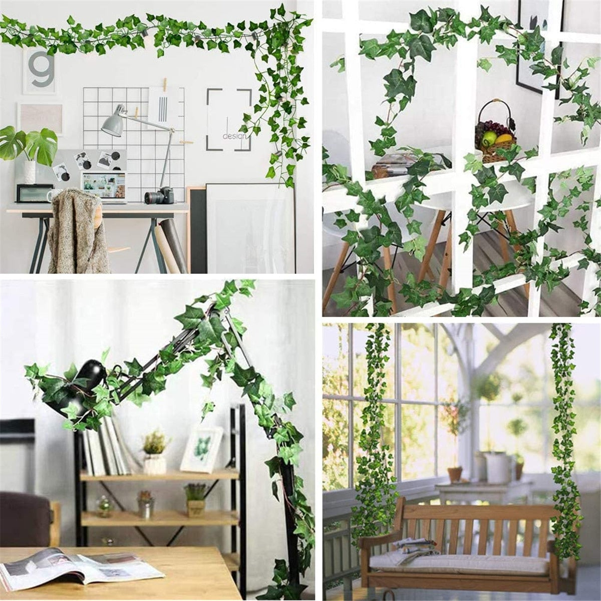 Artificial Plants Home Decor Green Silk Hanging vines Fake Leaf Garland Leaves Diy For Wedding Party Room Garden Decoration