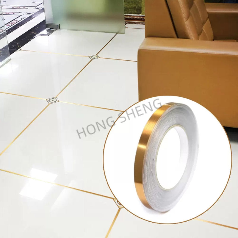 50M Gold black Self-Adhesive Tile Stickers Tape Floor Waterproof  Wall Gap Sealing Strip Tile Beauty Seam Sticker Home Decoratio