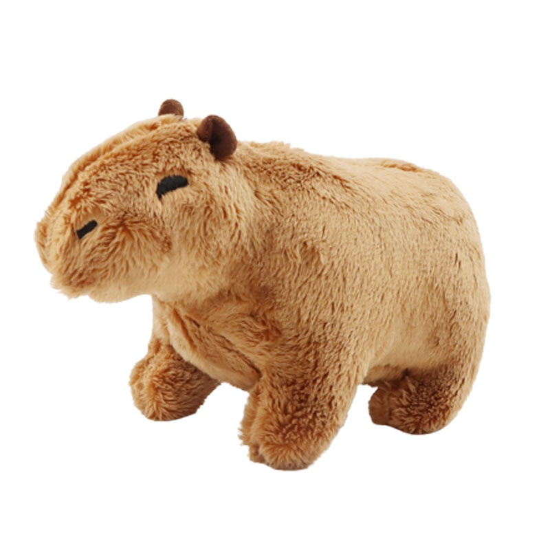 18cm Simulation Capybara Plush Toy Fluffy Capybara Doll Soft Stuffed Animal Toy Kids Birthday Gift Toy Home Room Decor