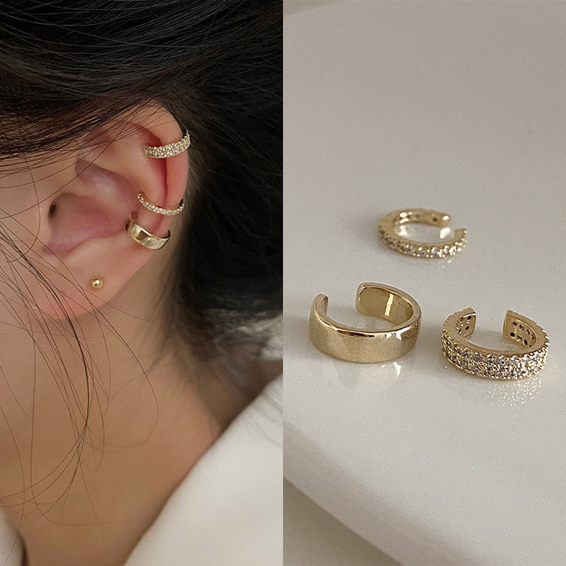 LATS Delicate Zircon Cute Clip Earrings Female Buckle Ear Cuff No Piercings Fake Cartilage Ear for Women 2022 Fashion Jewelry