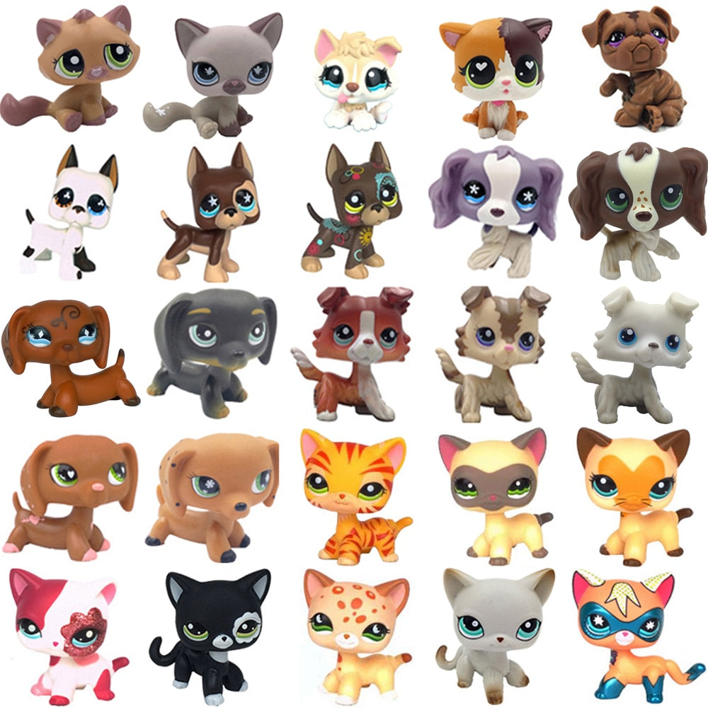 LPS CAT Rare Littlest pet shop Toys Stands Short Hair Kitten Dog Dachshund Collie Spaniel Great Dane Original Bobble head toys