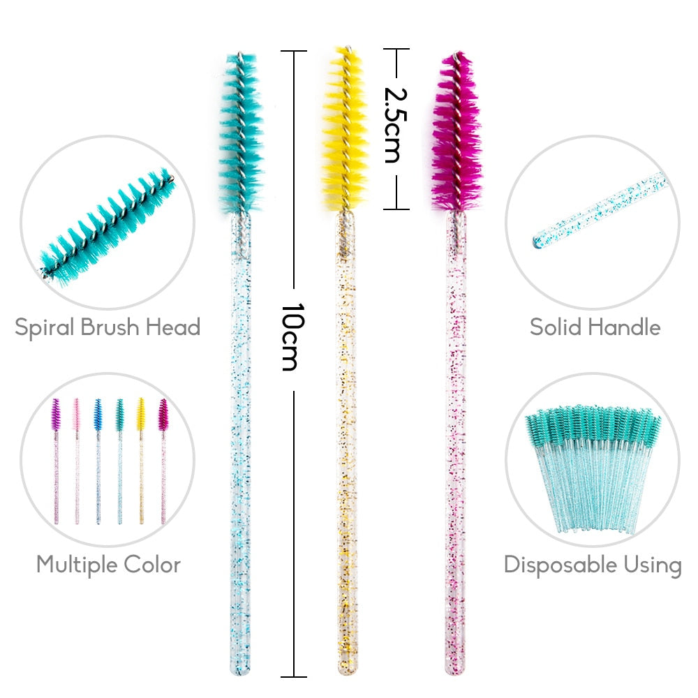 100/50Pcs Disposable Eyelash Brushes Eyelashes Extension Tools Eyebrow Brush Mascara Wands Applicator Spoolers Eye Lash Cosmetic