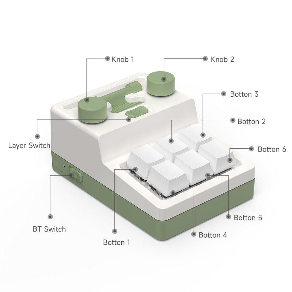 Programming Macro Custom Knob Keyboard RGB 3 Key Copy Paste Mini Button Photoshop Gaming Keypad Mechanical Hotswap Macropad