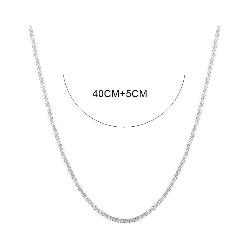 2022 Popular Silver Colour Sparkling Clavicle Chain Choker Necklace Collar For Women Fine Jewelry Wedding Party Birthday Gift