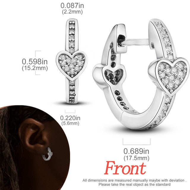 Earring 925 Sterling Silver Heart Hoop Earrings Stud Earrings Silver Women Star Butterfly Earrings for Women Jewelry