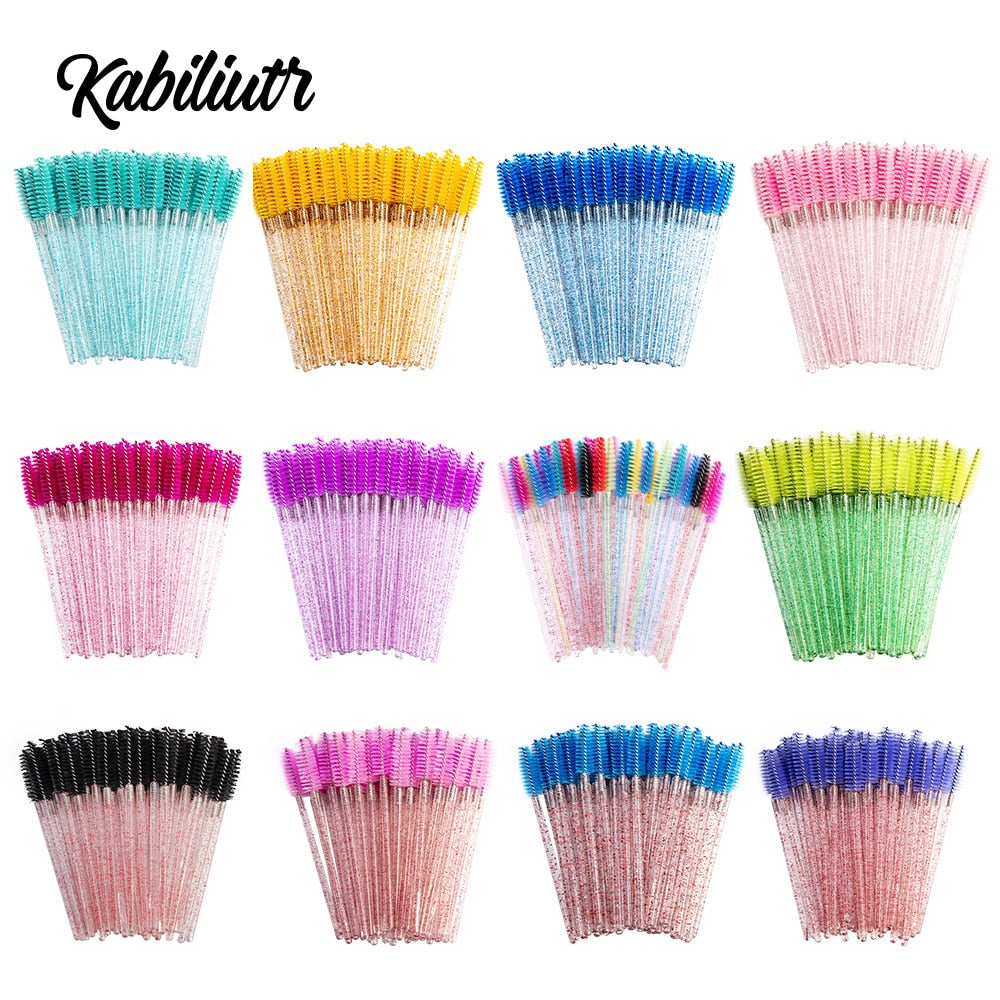 100/50Pcs Disposable Eyelash Brushes Eyelashes Extension Tools Eyebrow Brush Mascara Wands Applicator Spoolers Eye Lash Cosmetic