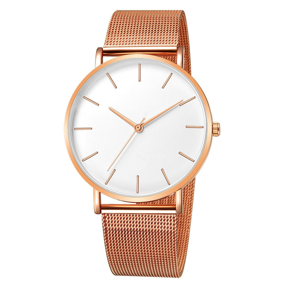 Women Watch Rose Gold Montre Femme 2023 Mesh Belt Ultra-thin Fashion Relojes Para Mujer Luxury Wrist Watches Reloj Muje