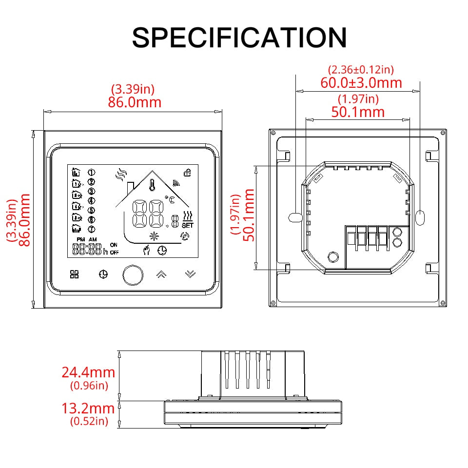 MOES WiFi Water/Electric Floor Heating Thermostat Gas Boiler Temperature Controller Smart Alexa tuya Google Voice zigbee Control