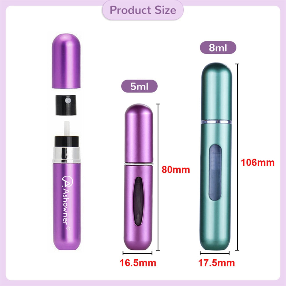 5/8ml Perfume Spray Bottle Mini Portable Refillable Aluminum Atomizer Bottle Container Perfume Refill Travel Cosmetic Tool