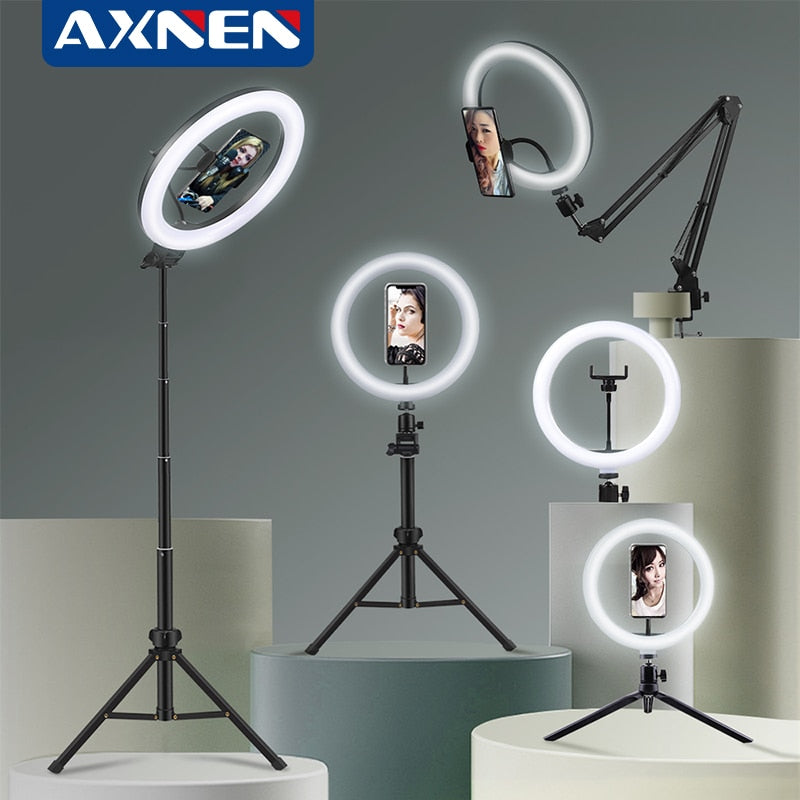 Selfie Ring Light Photography Led Rim Of Lamp with Optional Mobile Holder Mounting Tripod Stand Ringlight For Live Video Stream