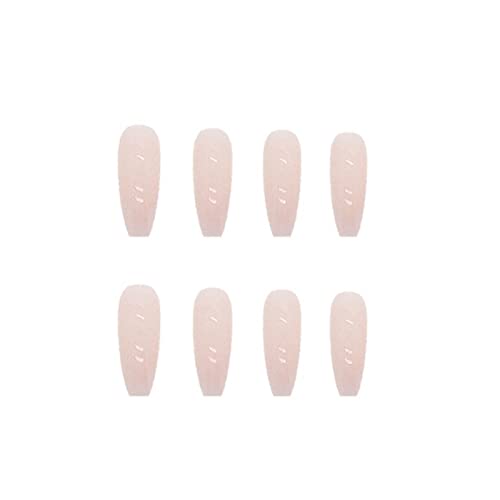 Hkanlre Press on Nails Coffin Fake Nails French Acrylic Long False Nails for Women and Girls 24PCS (P-style-23)