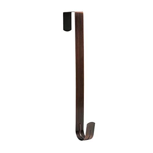 Sattiyrch 12" Wreath Hanger for Front Door,Steel Over The Door Single Hook for Door Sign, Brushed Copper