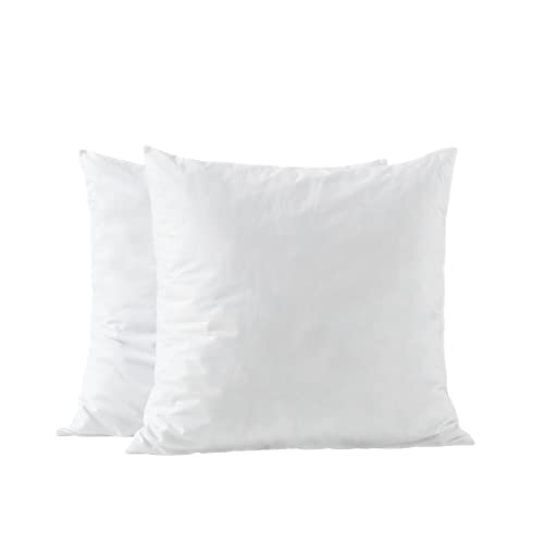 basic home 26x26 Euro Pillow Inserts-Shredded Memory Foam Fill-High Density Throw Pillow Inserts with Long Support-Home Couch Hotel Collection-Cotton Fabric-2 Pack