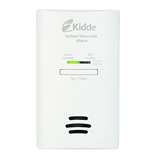 Kidde Carbon Monoxide Detector, Plug In Wall with AA Battery Backup, Test-Hush Button