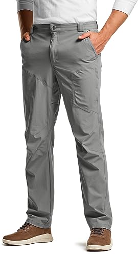 CQR Men's Quick Dry Tactical Pants, Water Resistant Outdoor Pants, Lightweight Stretch Cargo/Straight Work Hiking Pants, Shenandoah Sage, 34W x 34L