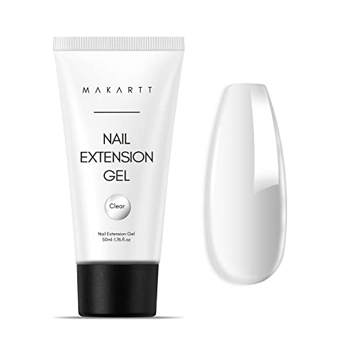 Makartt Poly Nail Gel Clear 50ML Gel Builder for Natural-Looking Crystal-clear Nail Strengthener 3D Molding Gel for Trendy Nail Art Designs-Long-Lasting and Easy to Use Supplies for DIY Salon Quality