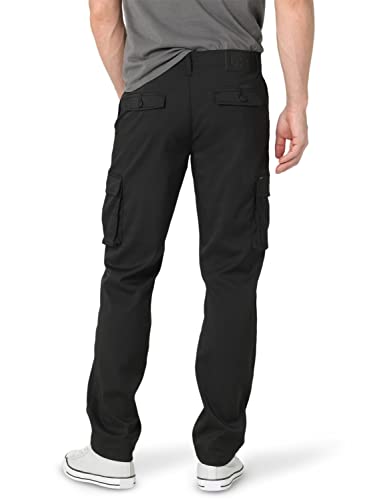 Lee Men's Extreme Motion Synthetic Cargo Pant, Black, 30W x 32L