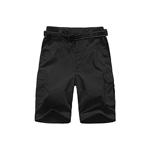 JOMLUN Boys Hiking Pants Kids Cargo Outdoor Casual Camping Pants Quick Dry Convertible Zip Off Trousers Black