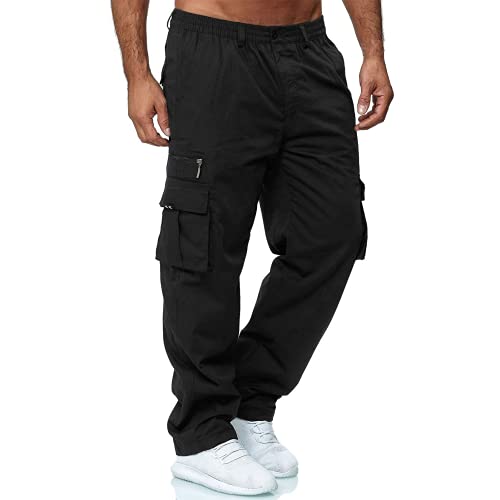 Men Casual Cargo Pant Lightweight Tactical Pant Hiking Jogger Classic Fit Multi Pockets XXL