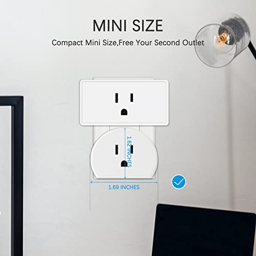Smart Plug, SURNICE Mini Wi-Fi Plugs Work with Alexa and Google Home, Smart Home Outlet with Timer & Group Controller, No Hub Required, 2.4G Wi-Fi Only, White (2 Pack)
