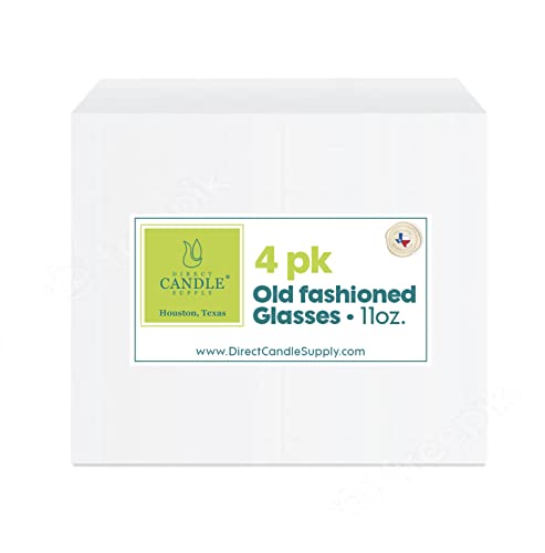 Old Fashioned Glass for Candlemaking, Votive Holder 4 Pack - Made Clear Glass