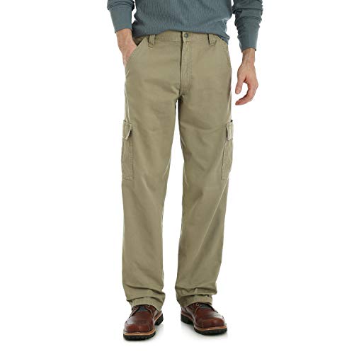 Wrangler Authentics Men's Big & Tall Relaxed Fit Cargo Pant (Logan), British Khaki Twill, 44W x 30L