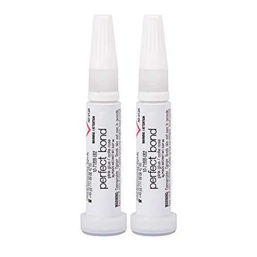 Nailene Perfect Bond Glue 0.07 Oz Tubes - 2 Pack - Durable, Easy to Apply False Nail Glue – Repairs Natural Nails – Quick-Drying Nail Adhesive Lasts Up to 7 Days – Nail Care Essential, Clear