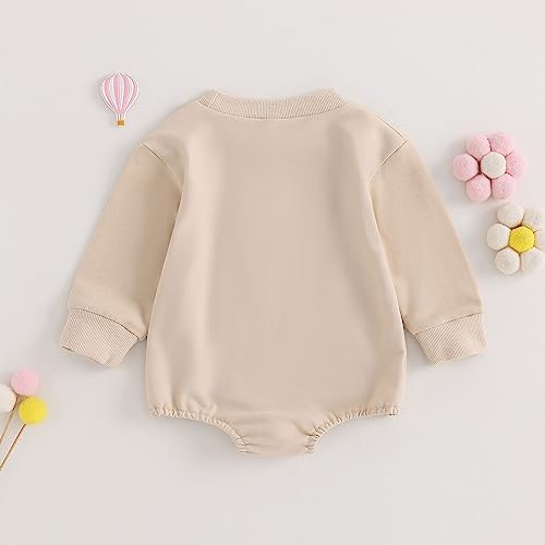 LXXIASHI Big Sister Little Sister Matching Outfits Big Sis Shirt/Lil Sis Onesie Crewneck Sweatshirt Romper Top Sibling Outfits (Apricot-Romper, 0-3 Months)