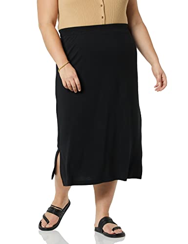 Amazon Essentials Women's Pull-On Knit Midi Skirt (Available in Plus Size), Black, XX-Large